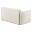 Pemberly Row Upholstered Fabric Round Track Arm Loveseat in White
