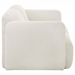 Pemberly Row Upholstered Fabric Round Track Arm Loveseat in White