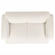 Pemberly Row Upholstered Fabric Round Track Arm Loveseat in White