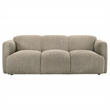 Pemberly Row Contemporary Upholstered Fabric Round Track Arm Sofa in Brown