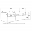 Pemberly Row Contemporary Upholstered Fabric Round Track Arm Sofa in Brown