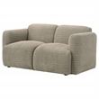 Pemberly Row Upholstered Fabric Round Track Arm Loveseat in Brown