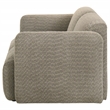 Pemberly Row Upholstered Fabric Round Track Arm Loveseat in Brown
