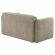 Pemberly Row Upholstered Fabric Round Track Arm Loveseat in Brown