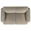 Pemberly Row Upholstered Fabric Round Track Arm Loveseat in Brown