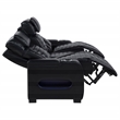 Pemberly Row Faux Leather Dual Power Reclining LED Sofa in Black