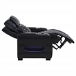 Pemberly Row Contemporary Faux Leather Dual Power LED Recliner in Black