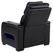 Pemberly Row 3-Piece Faux Leather Dual Power LED Sofa Set in Black