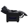 Pemberly Row 3-Piece Faux Leather Dual Power LED Sofa Set in Black