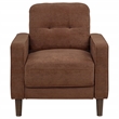 Pemberly Row Transitional Tufted Fabric Track Arm Accent Chair in Rust