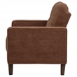 Pemberly Row Transitional Tufted Fabric Track Arm Accent Chair in Rust