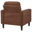 Pemberly Row Transitional Tufted Fabric Track Arm Accent Chair in Rust