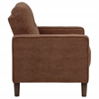 Pemberly Row Transitional Tufted Fabric Track Arm Accent Chair in Rust