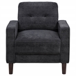 Pemberly Row Tufted Fabric Track Arm Accent Chair in Steel Gray