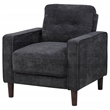 Pemberly Row Tufted Fabric Track Arm Accent Chair in Steel Gray