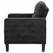 Pemberly Row Tufted Fabric Track Arm Accent Chair in Steel Gray