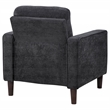Pemberly Row Tufted Fabric Track Arm Accent Chair in Steel Gray