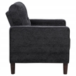 Pemberly Row Tufted Fabric Track Arm Accent Chair in Steel Gray
