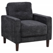 Pemberly Row Tufted Fabric Track Arm Accent Chair in Steel Gray