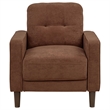 Pemberly Row 3-Piece Upholstered Fabric Track Arm Sofa Set in Rust Brown