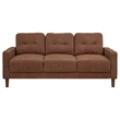 Pemberly Row 3-Piece Upholstered Fabric Track Arm Sofa Set in Rust Brown