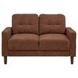 Pemberly Row 3-Piece Upholstered Fabric Track Arm Sofa Set in Rust Brown