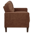 Pemberly Row 3-Piece Upholstered Fabric Track Arm Sofa Set in Rust Brown
