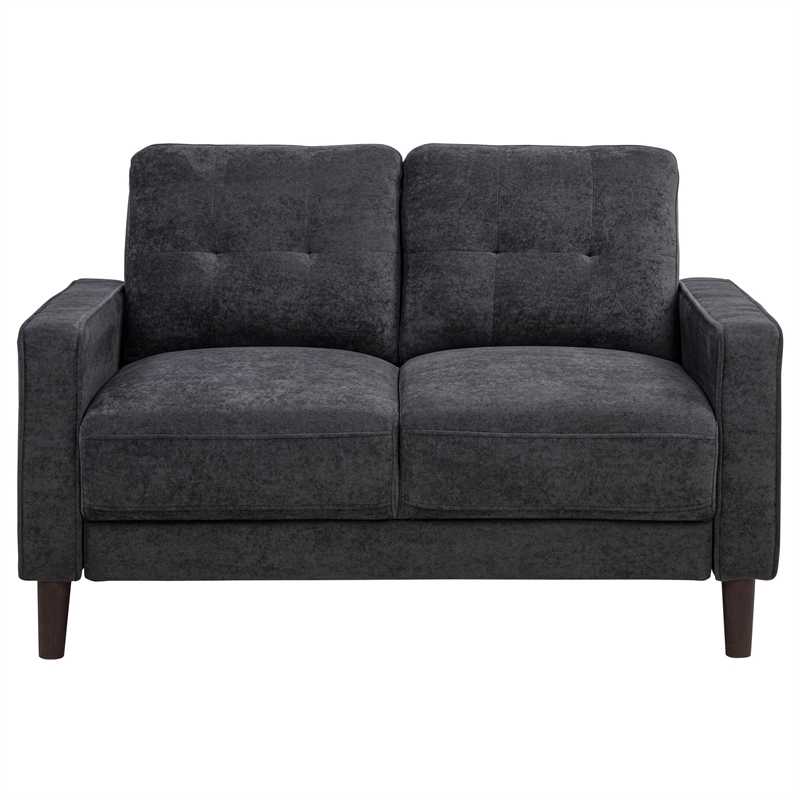 Pemberly Row 2-Piece Upholstered Fabric Track Arm Sofa Set in Steel Gray