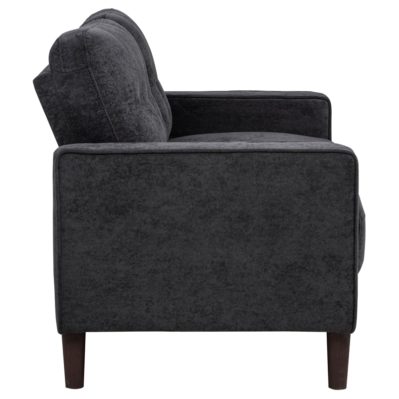 Pemberly Row 2-Piece Upholstered Fabric Track Arm Sofa Set in Steel Gray