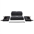 Pemberly Row 2-Piece Upholstered Fabric Track Arm Sofa Set in Steel Gray