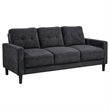 Pemberly Row 3-Piece Upholstered Fabric Track Arm Sofa Set in Steel Gray