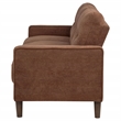Pemberly Row Transitional Tufted Fabric Track Arm Sofa in Rust Brown