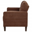 Pemberly Row Transitional Tufted Fabric Track Arm Loveseat in Rust Brown