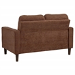 Pemberly Row Transitional Tufted Fabric Track Arm Loveseat in Rust Brown