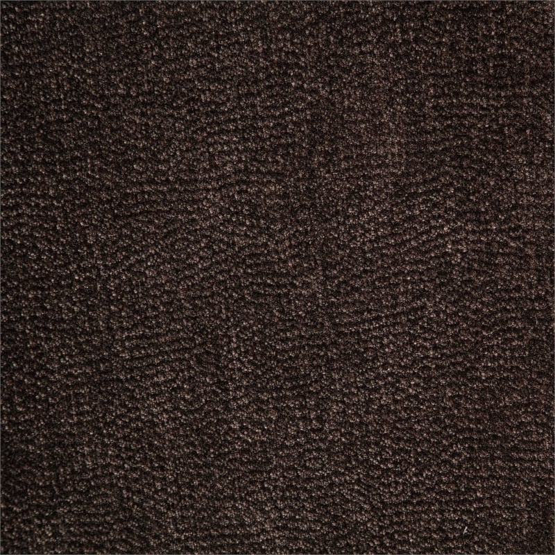 Pemberly Row Upholstered Chenille Reclining Loveseat in Dark Brown