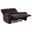 Pemberly Row Upholstered Chenille Reclining Loveseat in Dark Brown