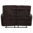 Pemberly Row Upholstered Chenille Reclining Loveseat in Dark Brown