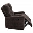 Pemberly Row Upholstered Chenille Reclining Loveseat in Dark Brown