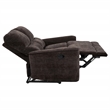 Pemberly Row Upholstered Chenille Reclining Loveseat in Dark Brown