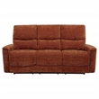 Pemberly Row Upholstered Chenille Reclining Sofa in Burnt Orange