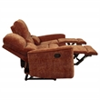 Pemberly Row Upholstered Chenille Reclining Sofa in Burnt Orange