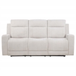 Pemberly Row Upholstered Chenille Power Reclining Sofa in Ivory White