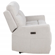Pemberly Row Upholstered Chenille Power Reclining Sofa in Ivory White