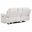 Pemberly Row Upholstered Chenille Power Reclining Loveseat in Ivory White