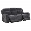 Pemberly Row Upholstered Chenille Power Reclining Sofa in Dark Gray