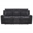 Pemberly Row Upholstered Chenille Power Reclining Sofa in Dark Gray