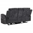 Pemberly Row Upholstered Chenille Power Reclining Loveseat in Dark Gray