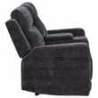 Pemberly Row Upholstered Chenille Power Reclining Loveseat in Dark Gray