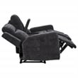 Pemberly Row Upholstered Chenille Power Reclining Loveseat in Dark Gray