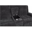 Pemberly Row Upholstered Chenille Power Reclining Loveseat in Dark Gray